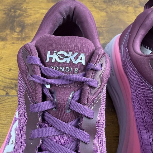 Hoka One One Bondi 8 Shoes Womens Size 9.5 Purple Running Cushioned 1127952 - Picture 6 of 13